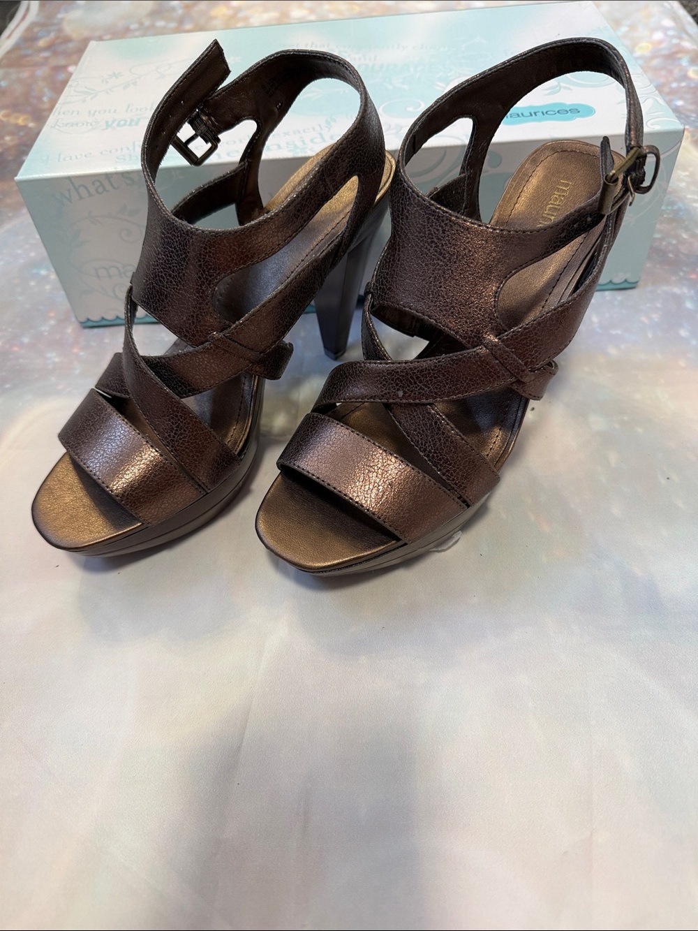 Maurices Stylish Women's Brown Strappy High-Heel Sandals 8